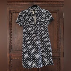 Pepe Jeans Navy and White Patterned Mini Dress